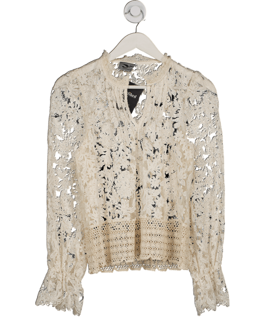 Y LONDON Cream Lace Blouse UK S/M - Reliked
