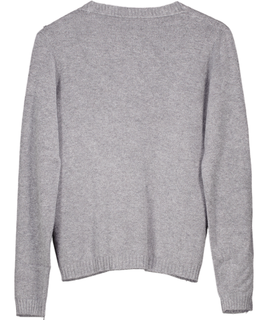 Y LONDON Grey Super Soft V Neck Jumper UK S/M - Reliked