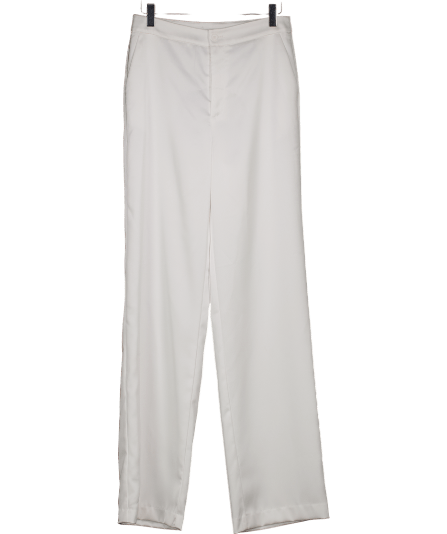 Y London White Straight Leg Trousers UK S - Reliked