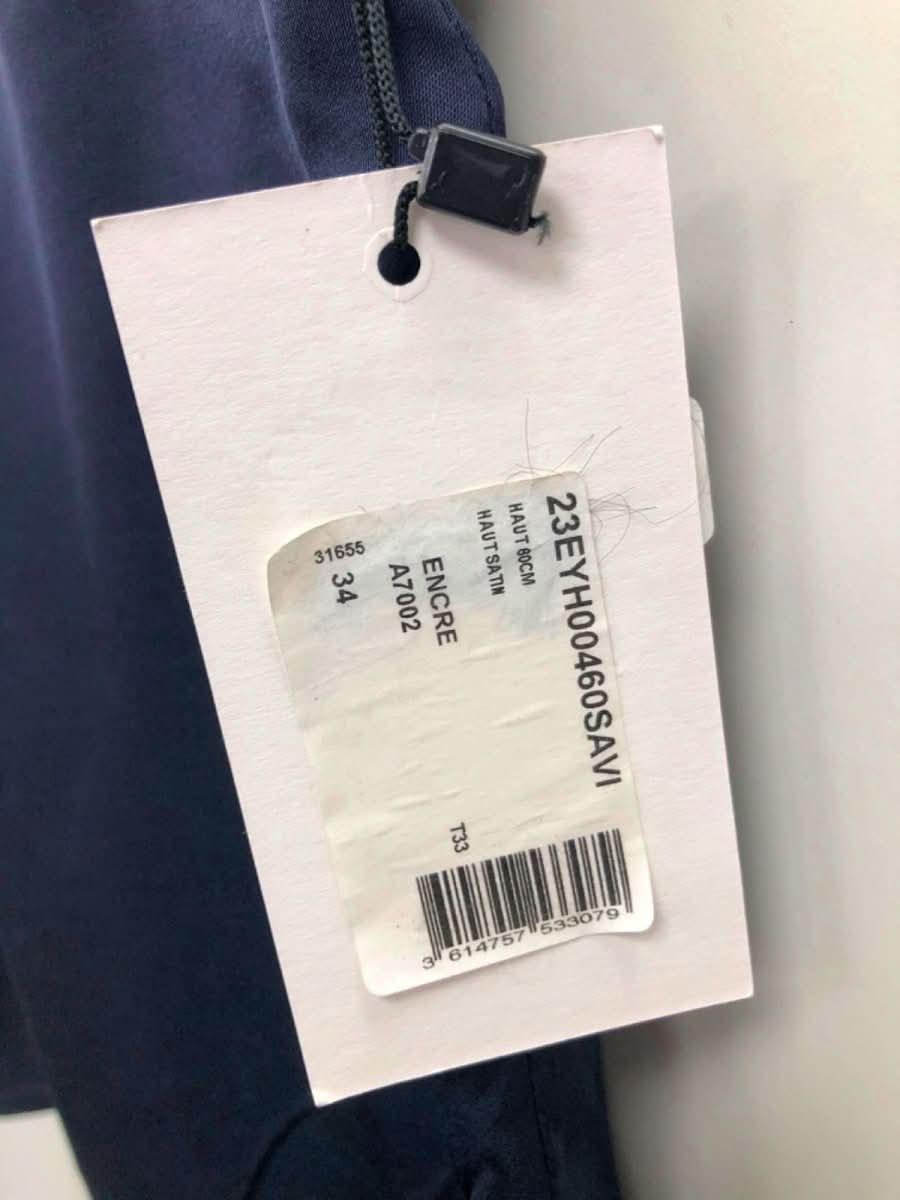 Yves Salomon Navy Top Size UK 6 - Reliked