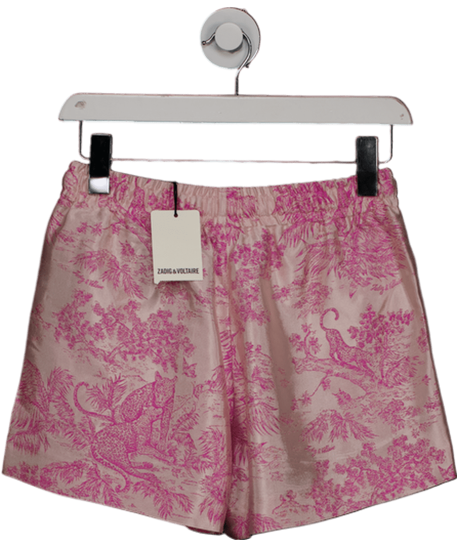 Zadig & Voltaire Pink Paxi Jac Toile De Jouy Shorts UK 6 - Reliked