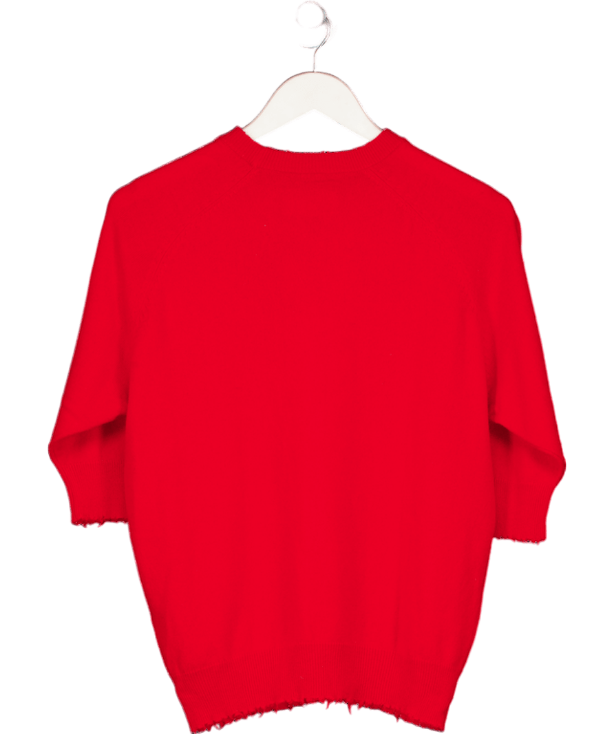 Zadig & Voltaire Red Cashmere & Wool Blend Studded Detail Sweater UK S - Reliked