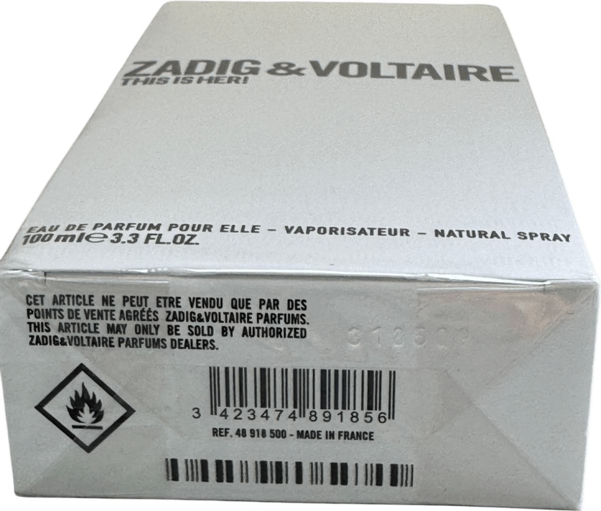 Zadig & Voltaire This Is Her! Eau De Parfum Perfume 100ml - Reliked