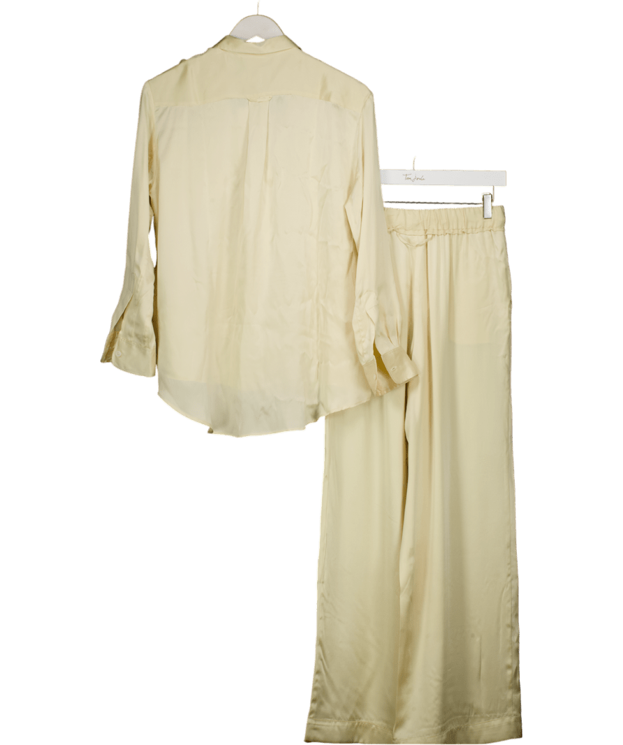 ZARA 2 - piece 100% Silk Vanilla Cream Pyjamas UK S - Reliked