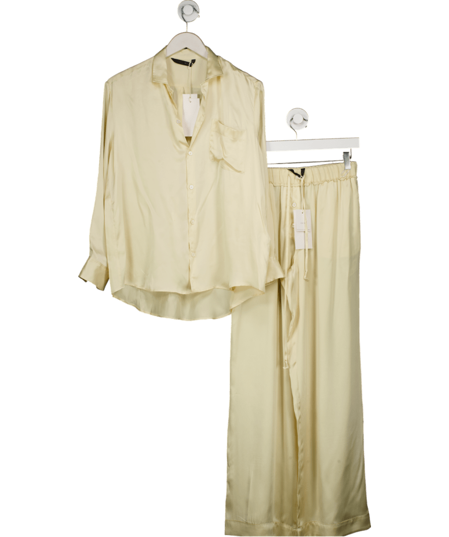 ZARA 2 - piece 100% Silk Vanilla Cream Pyjamas UK S - Reliked