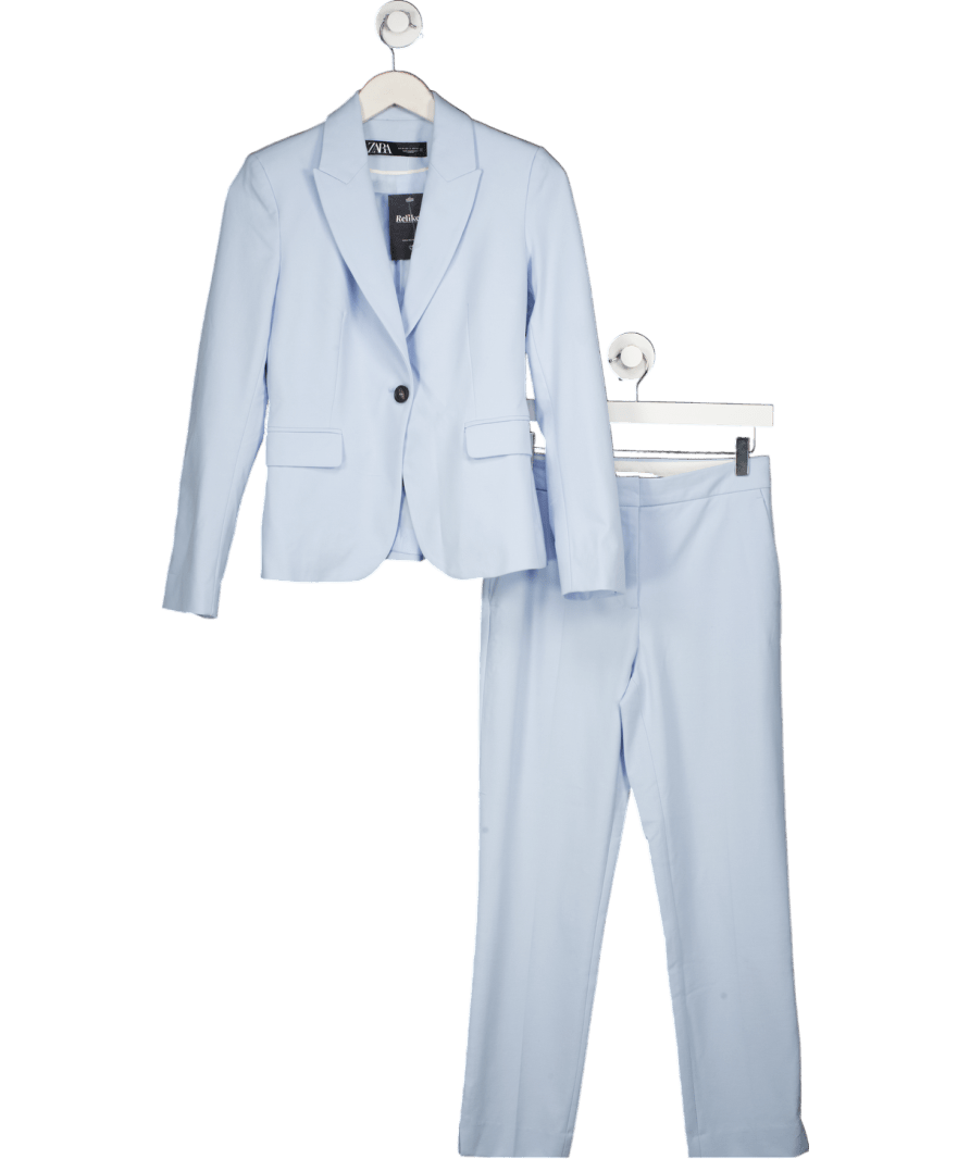 ZARA 2 - piece Baby Blue Blazer And Trouser Set UK 6 - Reliked