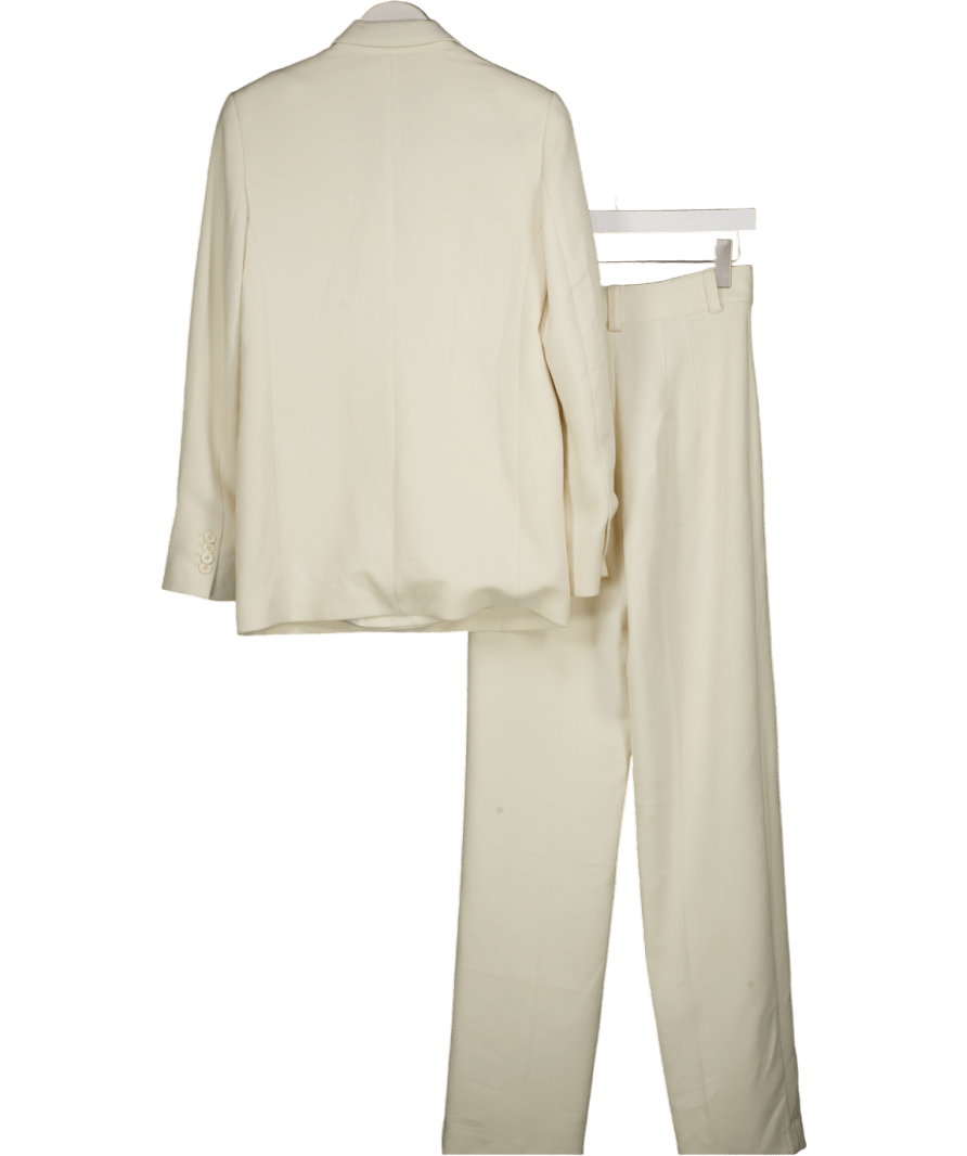 ZARA 2 - piece Cream Double Breasted Blazer (uk S) And Trousers UK XS - Reliked