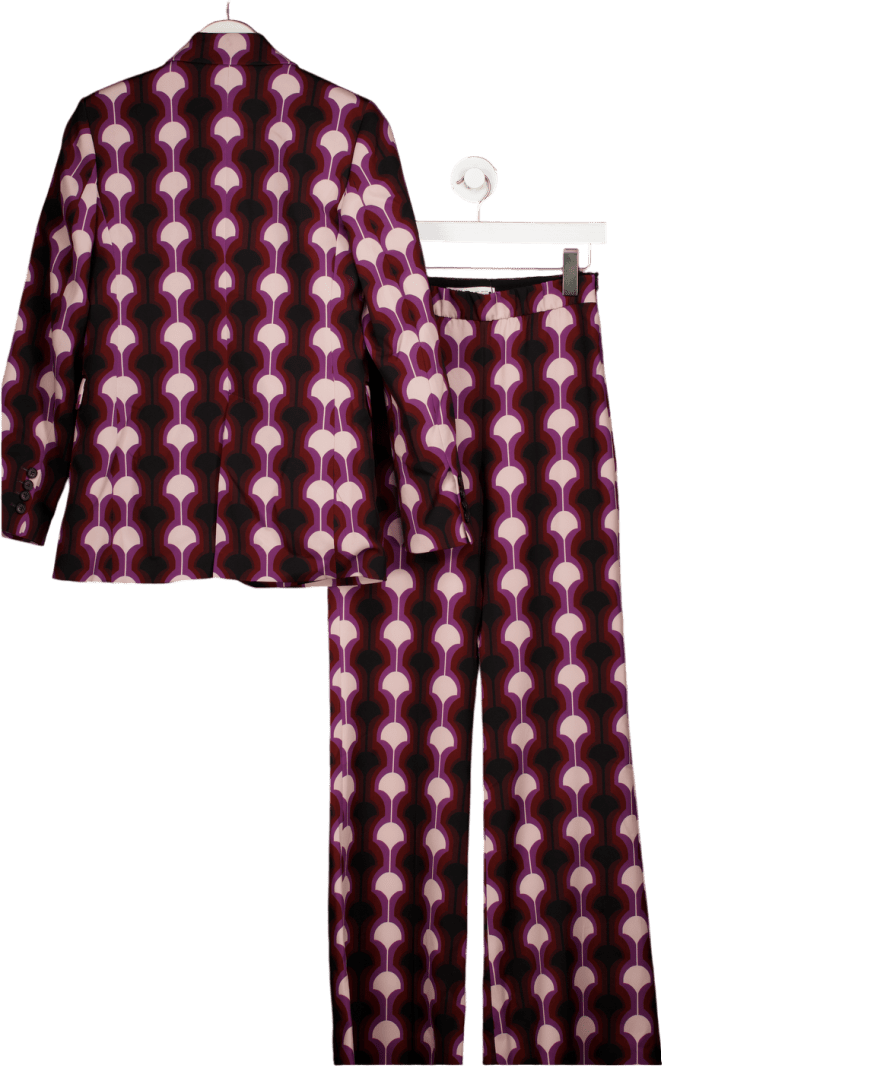 ZARA 2 - piece Ltd. Edition Purple Print Blazer & Trousers Set UK XS/S - Reliked