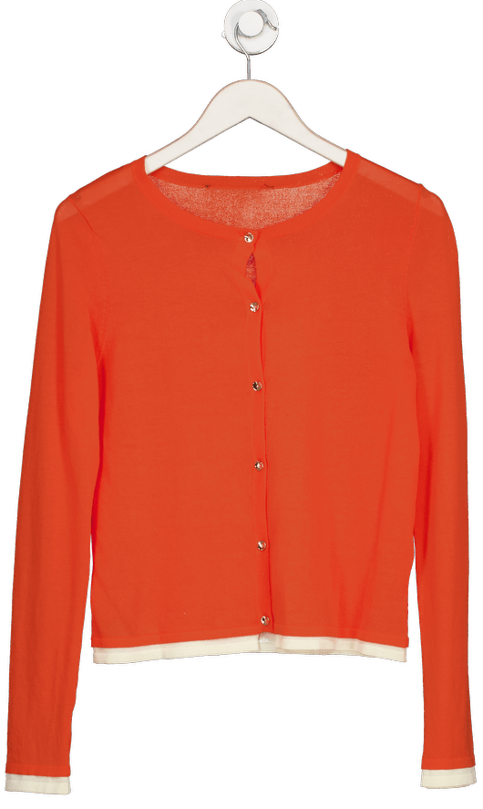 ZARA 2 - piece Orange / Cream Knit Vest And Cardigan Set UK S - Reliked