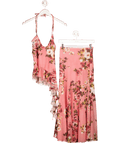 ZARA 2 - piece Pink Floral Tulle Skirt And Top Set UK S - Reliked