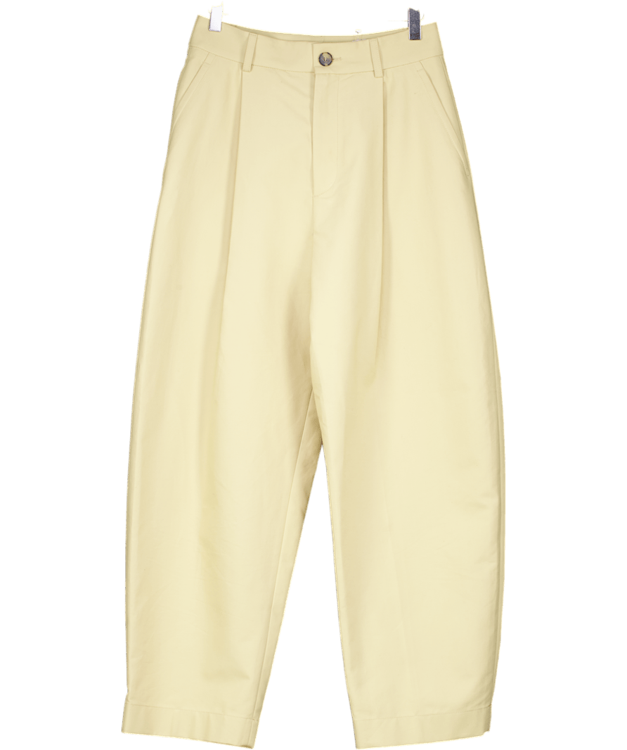 ZARA Beige Barrel Leg Trouser UK S - Reliked