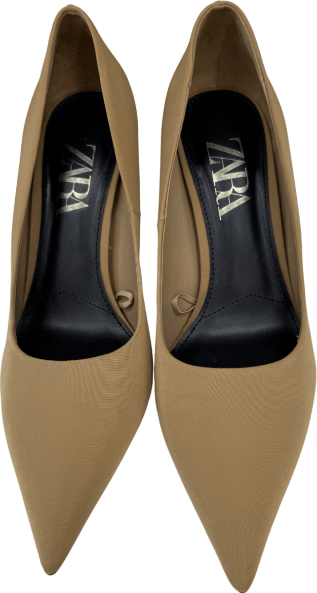 ZARA Beige Camel Pointed Toe Stilettos UK 5 EU 38 👠 - Reliked