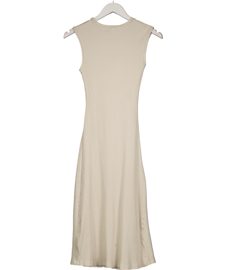 ZARA Beige Draped Midi Dress UK S - Reliked