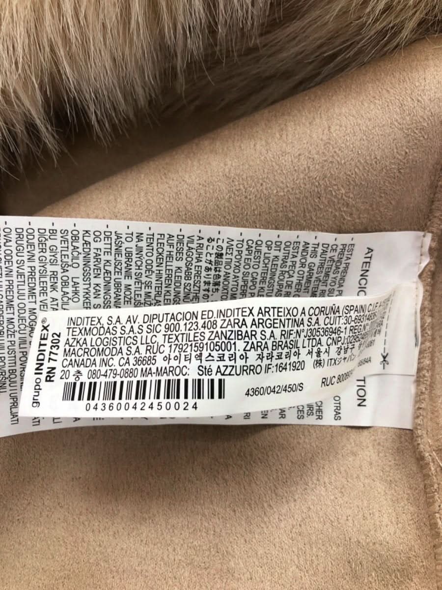 Zara Beige Faux Fur Gilet UK S - Reliked