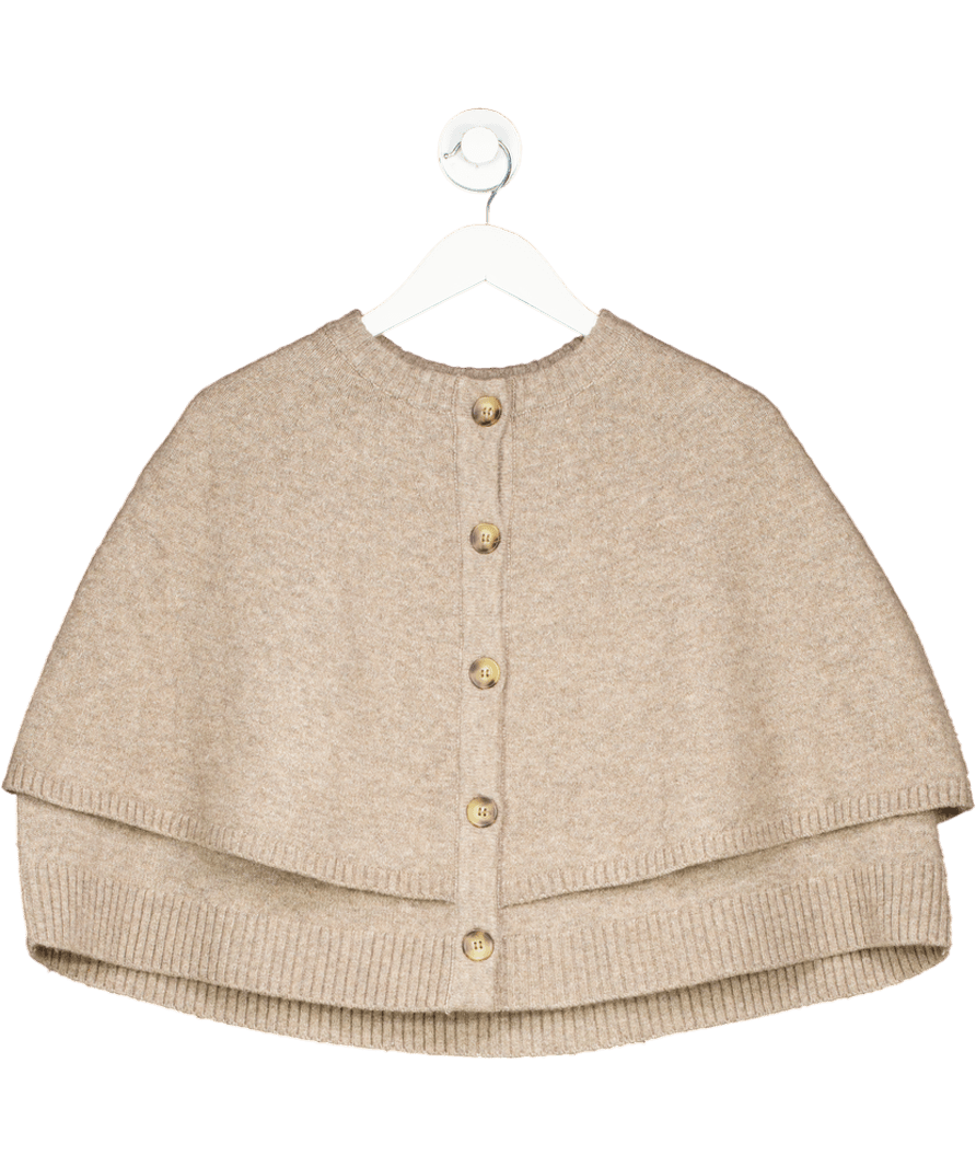 ZARA Beige Knitted Cape Jacket UK S - Reliked