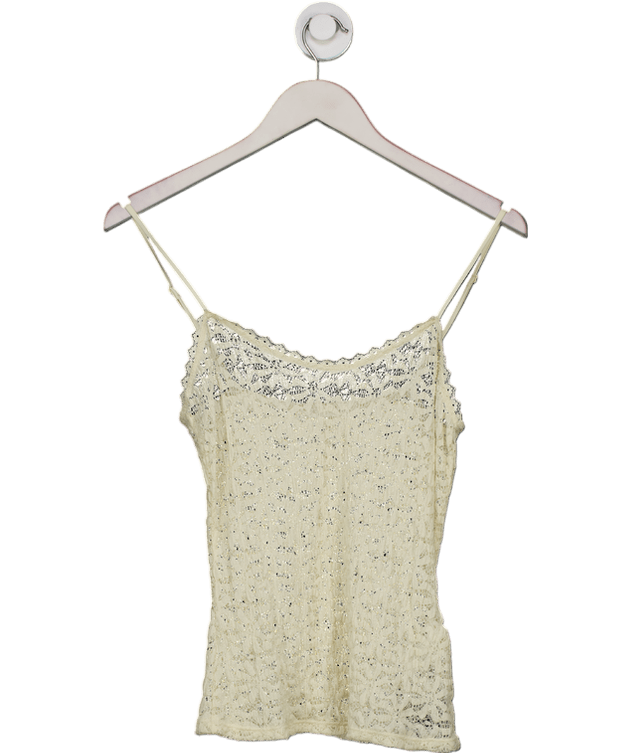 ZARA Beige Lace Sleeveless Top UK S - Reliked