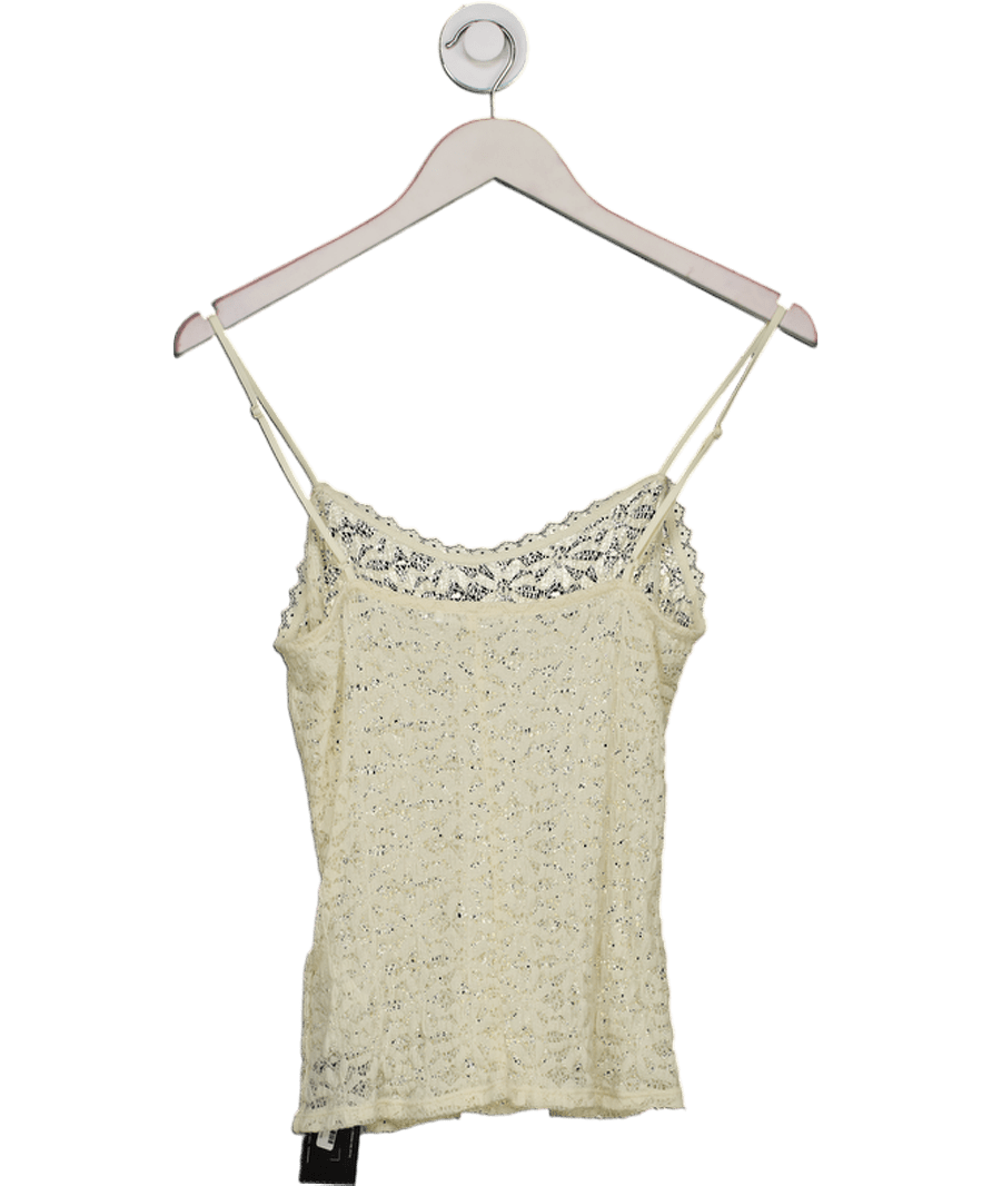 ZARA Beige Lace Sleeveless Top UK S - Reliked