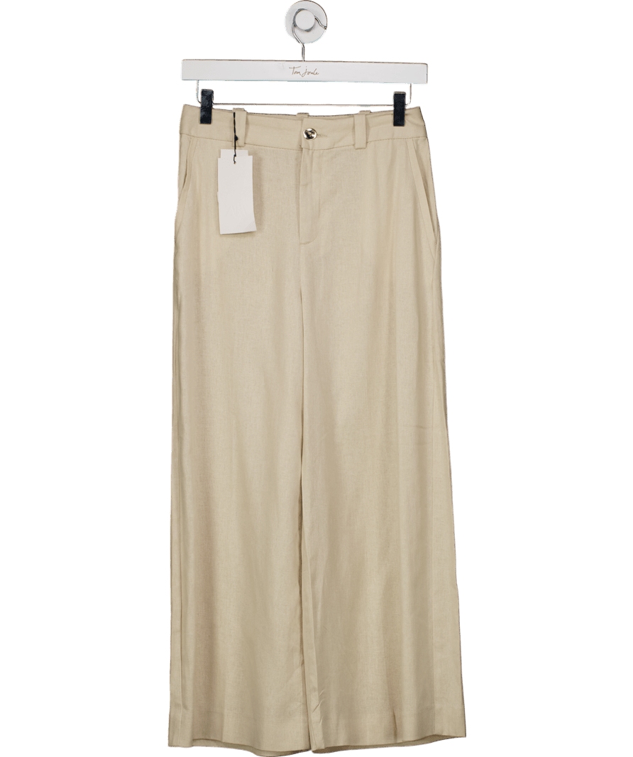 ZARA Beige Linen Trousers UK XS - Reliked