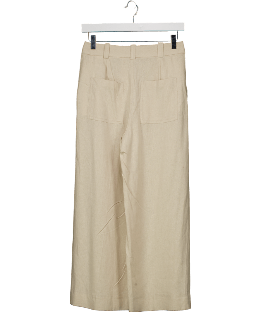 ZARA Beige Linen Trousers UK XS - Reliked