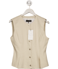ZARA Beige Linen Waistcoat Top UK S - Reliked