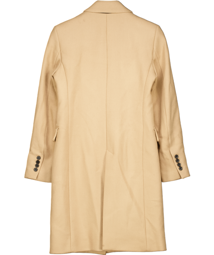 ZARA Beige Manteco Italian Wool Coat UK XS - Reliked