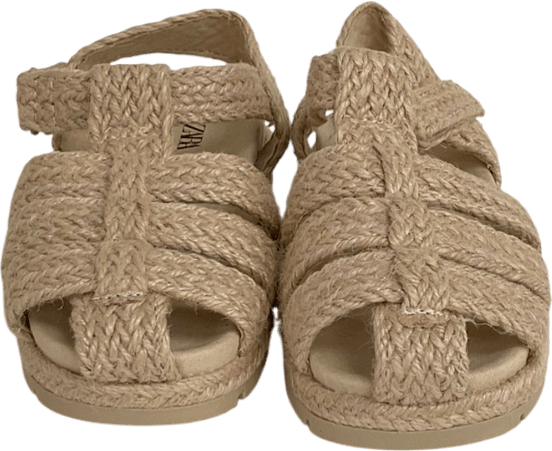 ZARA Beige NATURAL WOVEN Sandals UK 8 EU 25 👼 - Reliked
