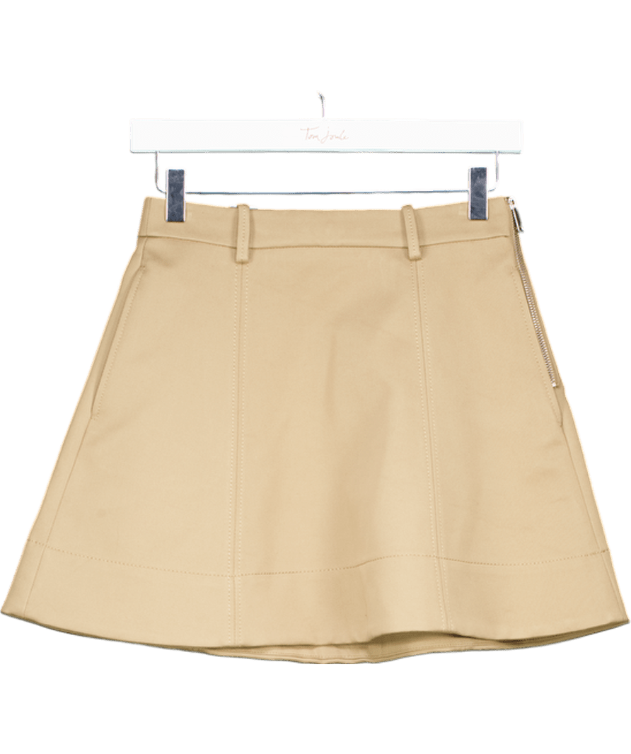 ZARA Beige Pleated Skirt UK XS - Reliked