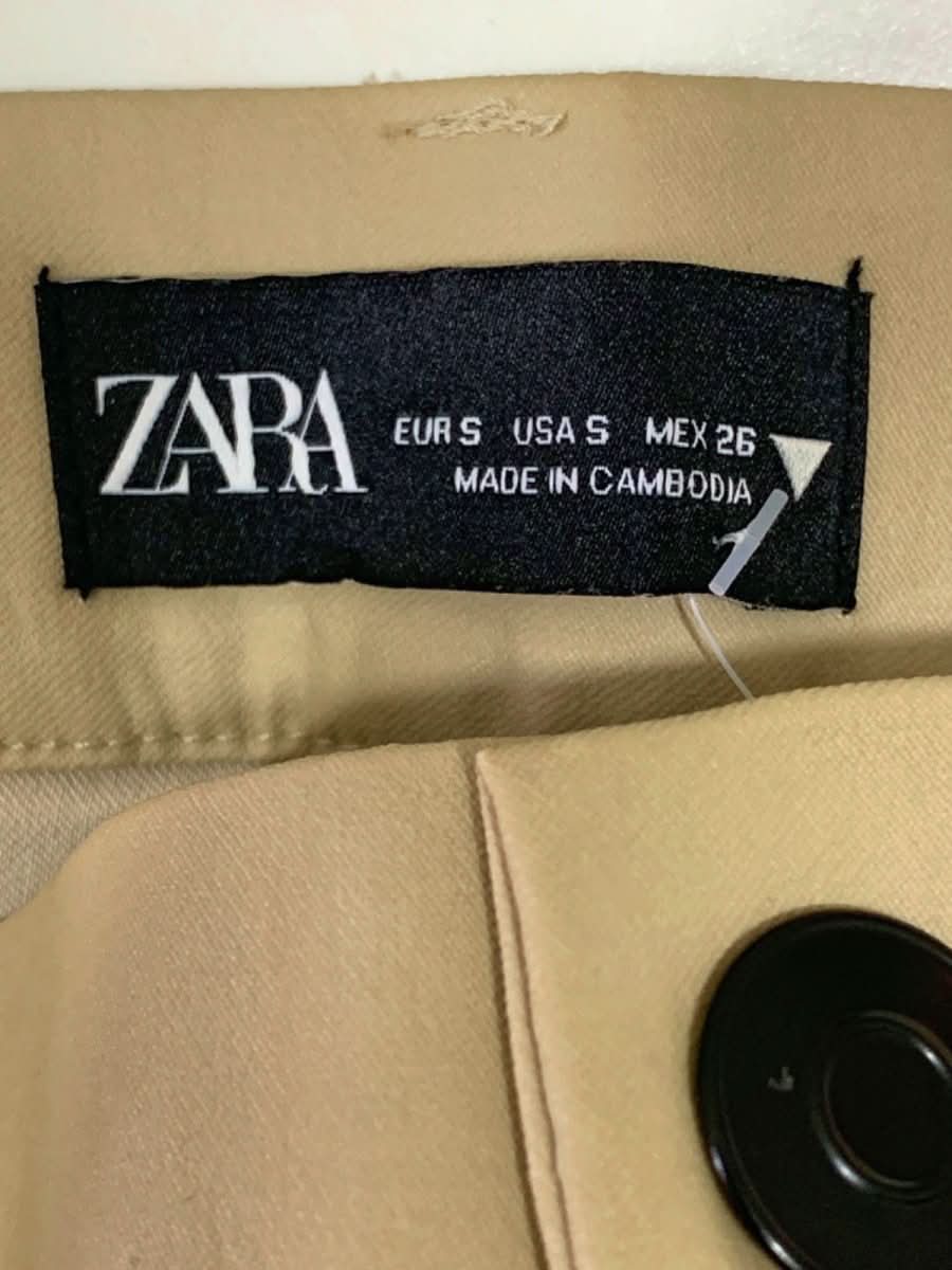 Zara Beige Skinny Coated Trousers EU S - Reliked