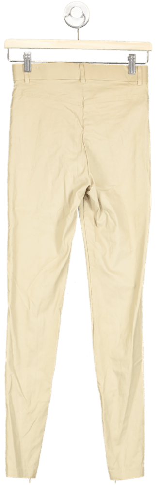 Zara Beige Skinny Coated Trousers EU S - Reliked