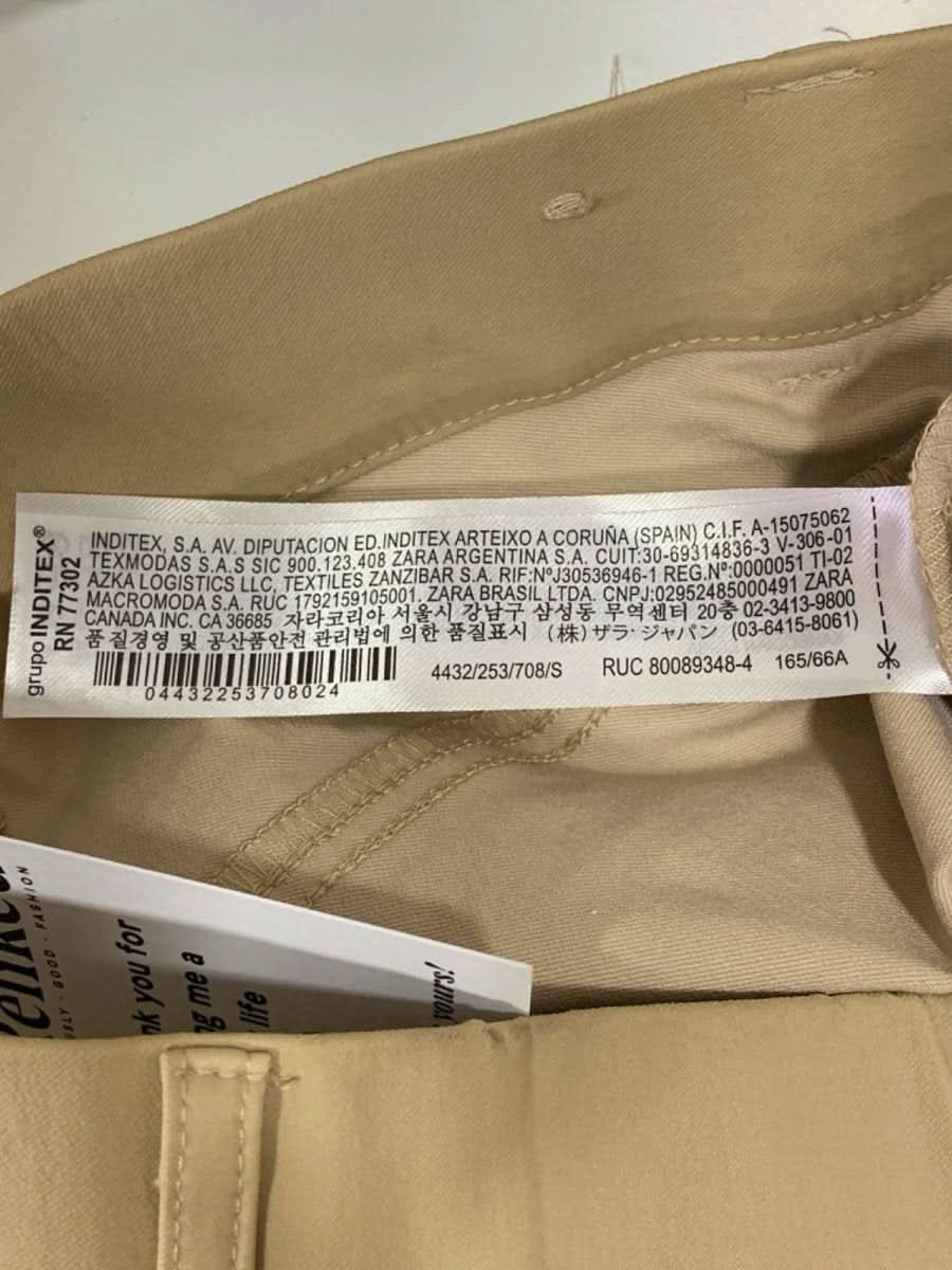 Zara Beige Skinny Coated Trousers EU S - Reliked