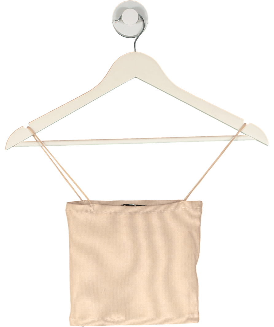 ZARA Beige Strappy Square Neck Crop Top UK S - Reliked
