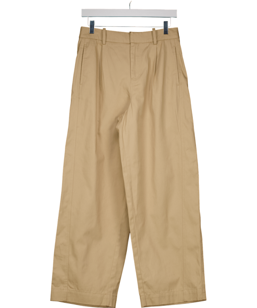 ZARA Beige Wide - leg Tailored Trouser UK S - Reliked