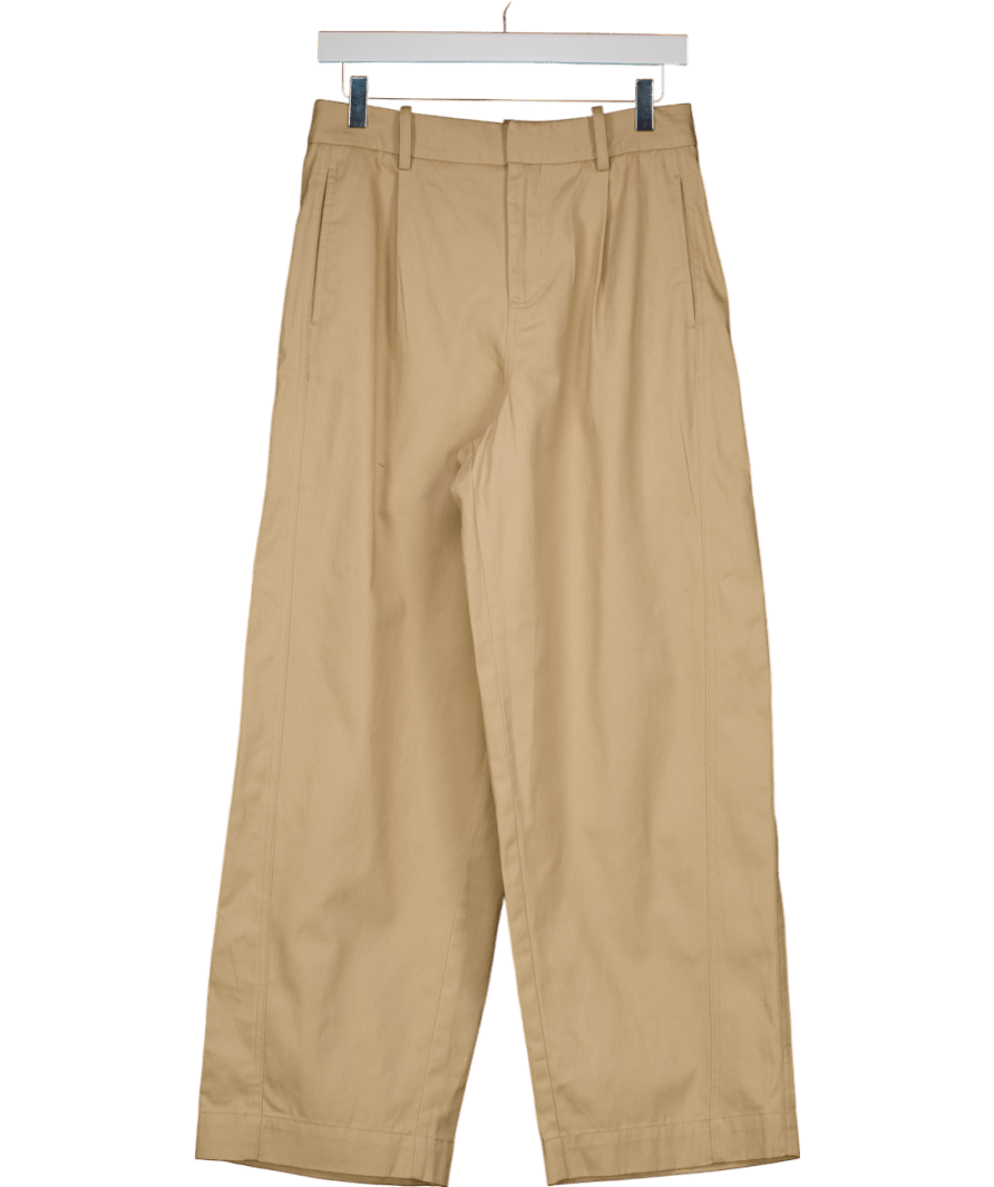 ZARA Beige Wide - leg Tailored Trouser UK S - Reliked