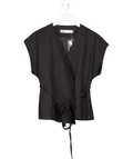 ZARA Black Belted Waistcoat UK XS - Reliked
