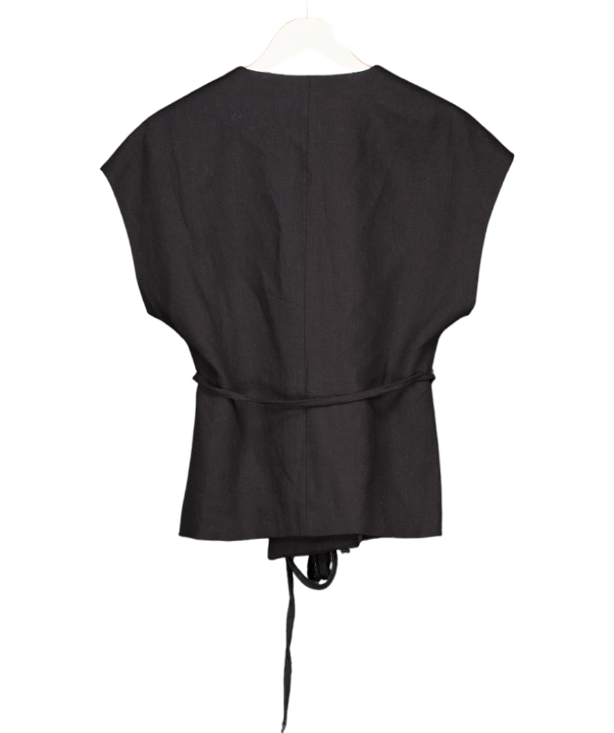 ZARA Black Belted Waistcoat UK XS - Reliked