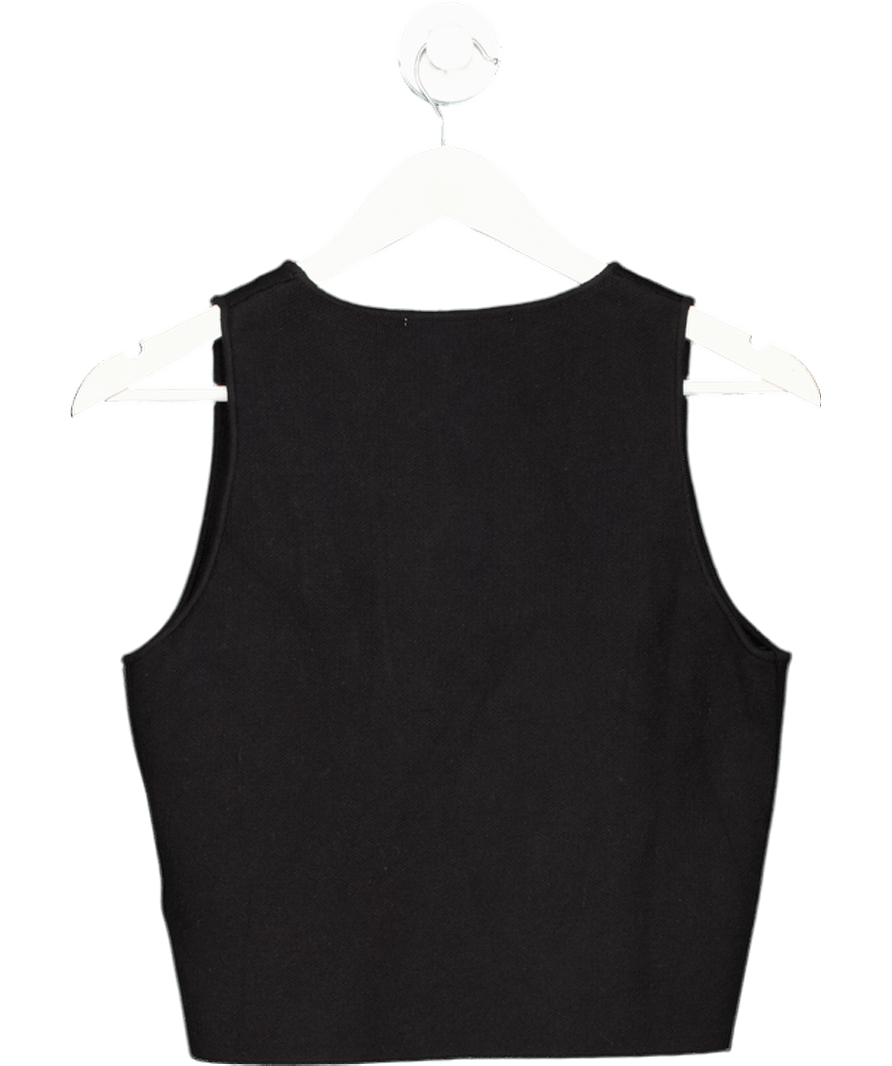 ZARA Black Button Up Waistcoat Top UK M - Reliked