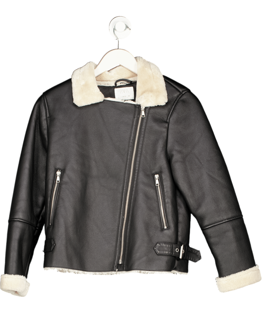 ZARA Black Double - faced Biker Jacket 13 Years - Reliked