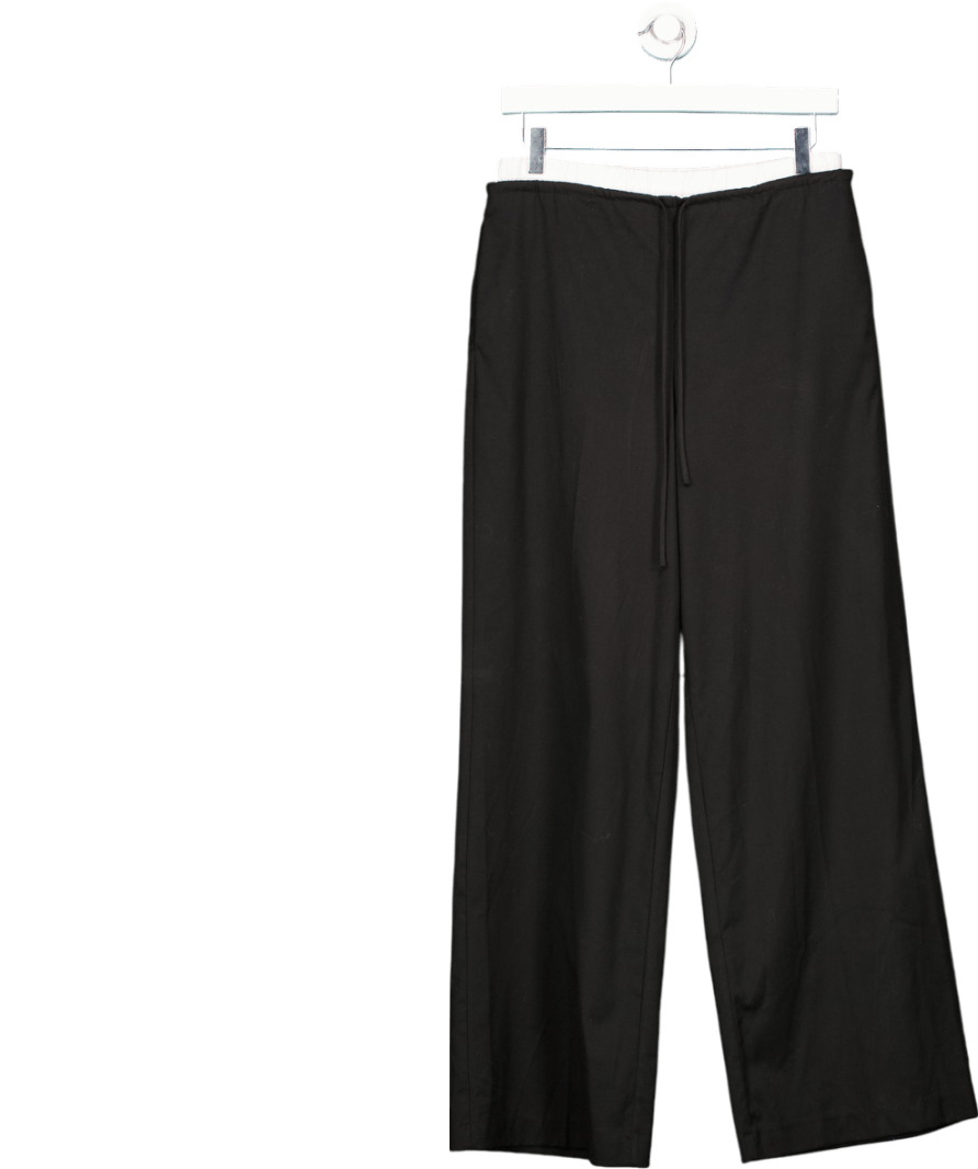 ZARA Black Double Waistband Wide Leg Trousers UK XS - Reliked