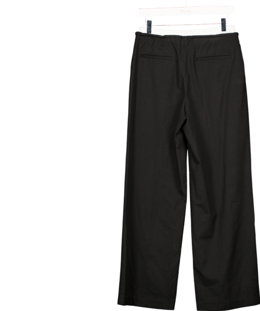 ZARA Black Double Waistband Wide Leg Trousers UK XS - Reliked