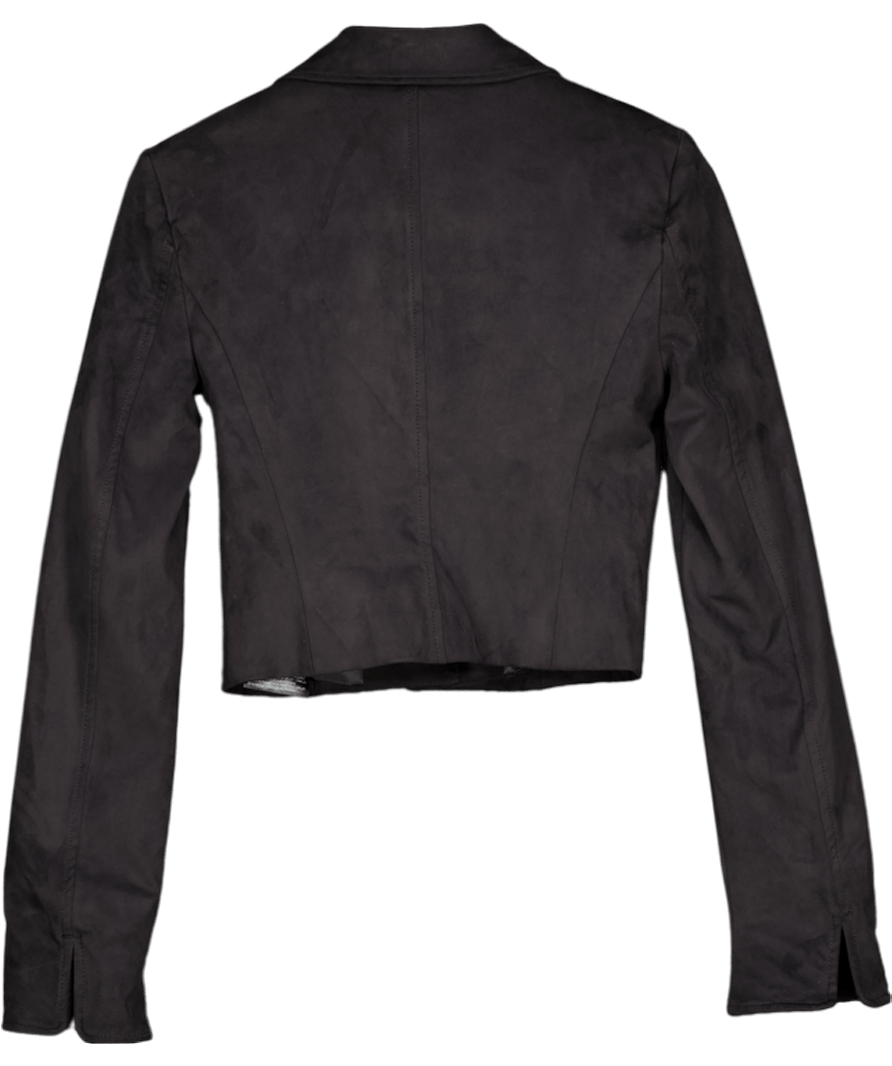 ZARA Black Faux Suede Tailored Jacket UK XS - Reliked