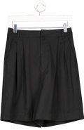ZARA Black Flared Long Bermuda Shorts UK XS - Reliked