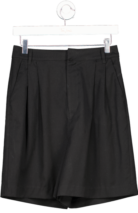 ZARA Black Flared Long Bermuda Shorts UK XS - Reliked