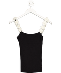 ZARA Black Floral Knit Top UK XS - Reliked