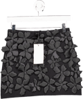 ZARA Black Floral Textured Knit Mini Skirt UK S - Reliked