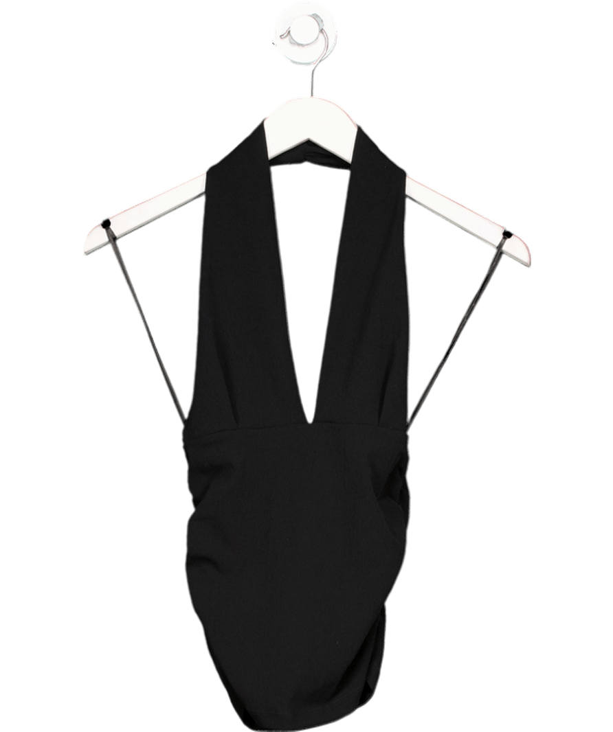 ZARA Black Halterneck Top UK S - Reliked