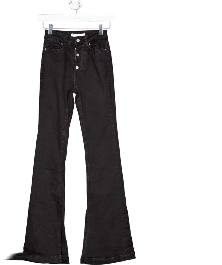 ZARA Black High Waist Flare Jeans UK 6 - Reliked