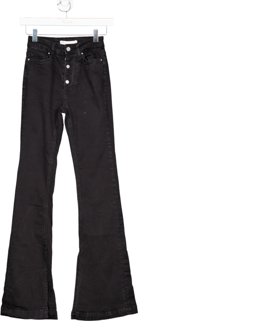 ZARA Black High Waist Flare Jeans UK 6 - Reliked