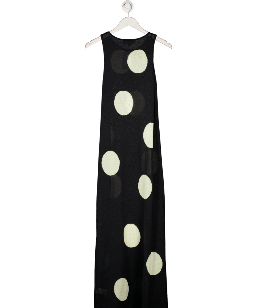 ZARA Black Knitted Polka Dot Maxi Dress UK S - Reliked