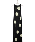 ZARA Black Knitted Polka Dot Maxi Dress UK S - Reliked