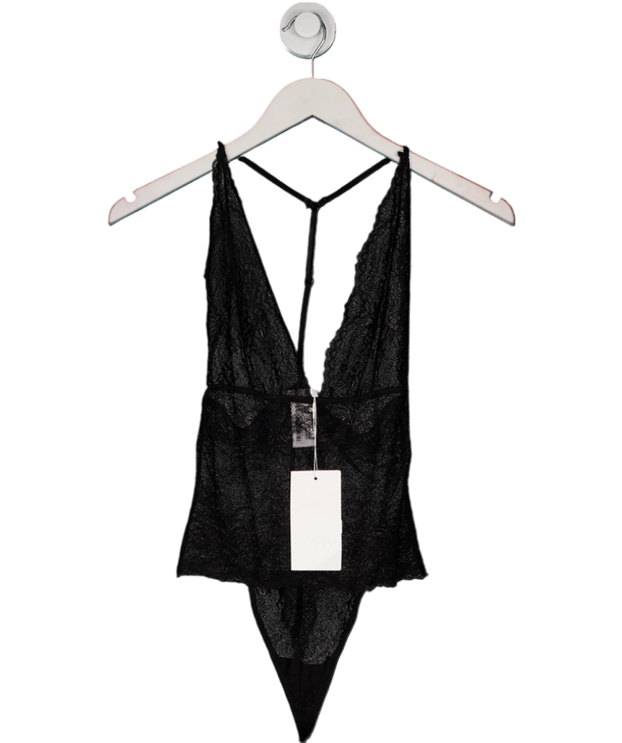 ZARA Black Lace Bodysuit UK S - Reliked